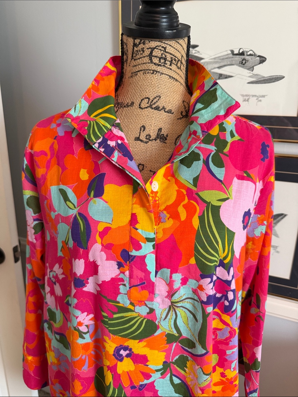 Jude Connally Pink Multi Floral Midi Dress